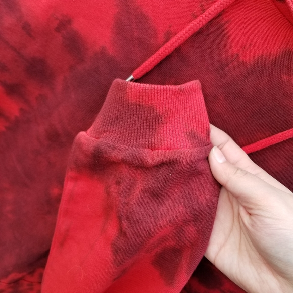 NA-KD Tie dye red oversize pullover hoodie M - Picture 5 of 10